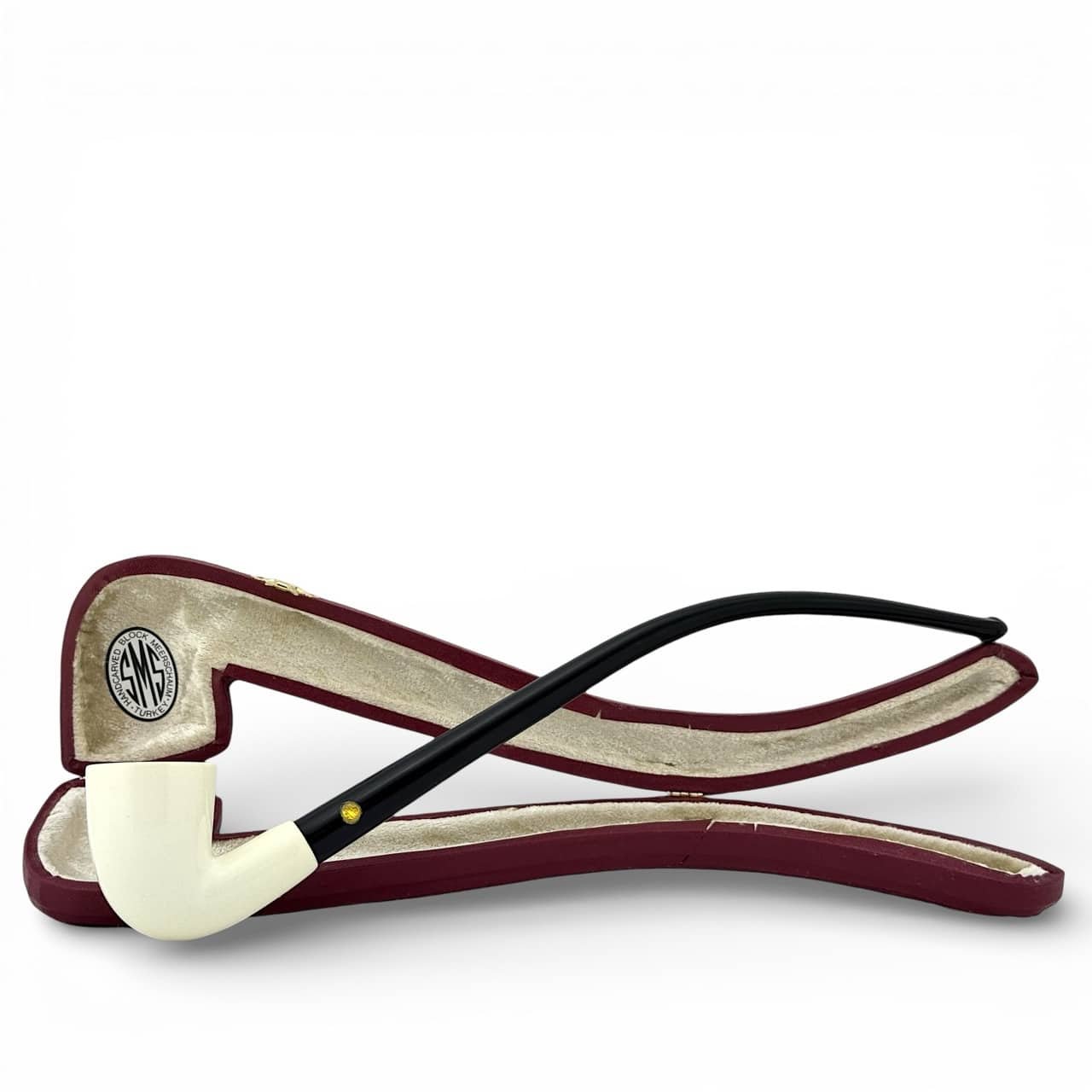 SMS Meerschaum – Smooth Bent Dublin Churchwarden Pipe
