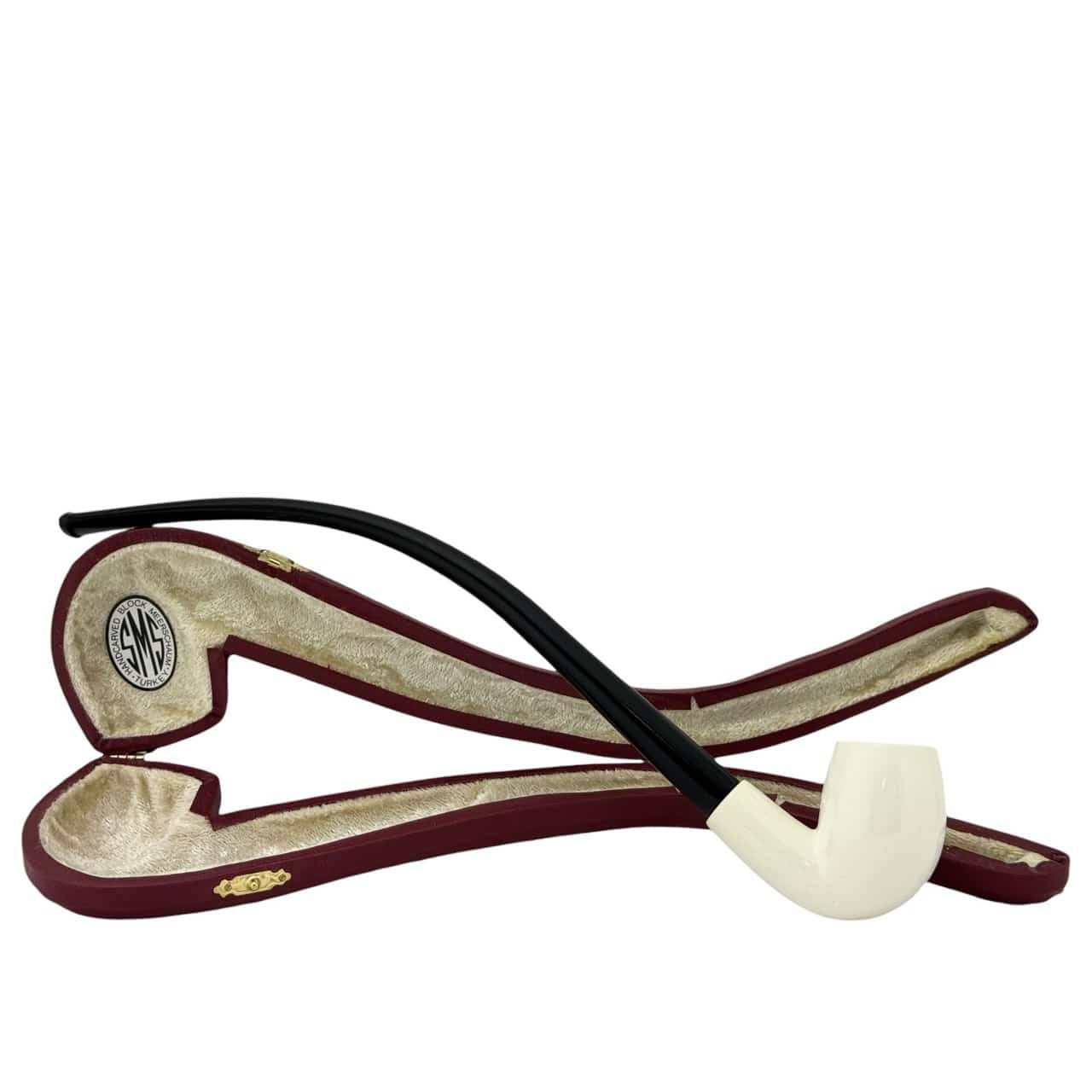 SMS Meerschaum – Etched Deep-Bent Egg Churchwarden Pipe - Image 2