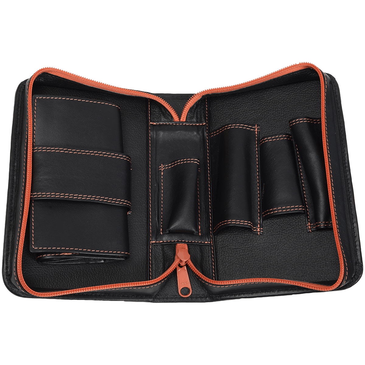 Erik Stokkebye 4th Generation Leather 3 Pipe And Tobacco Zipper Bag Black - Image 2
