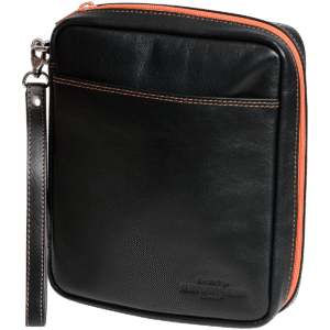 Erik Stokkebye 4th Generation Leather 4 Pipe & Tobacco Zipper Bag Black