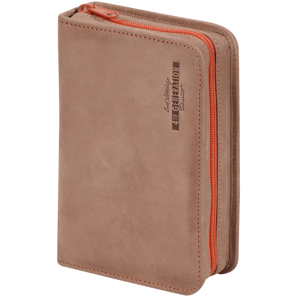 Erik Stokkebye 4th Generation Leather 3 Pipe Tobacco Zipper Bag Brown