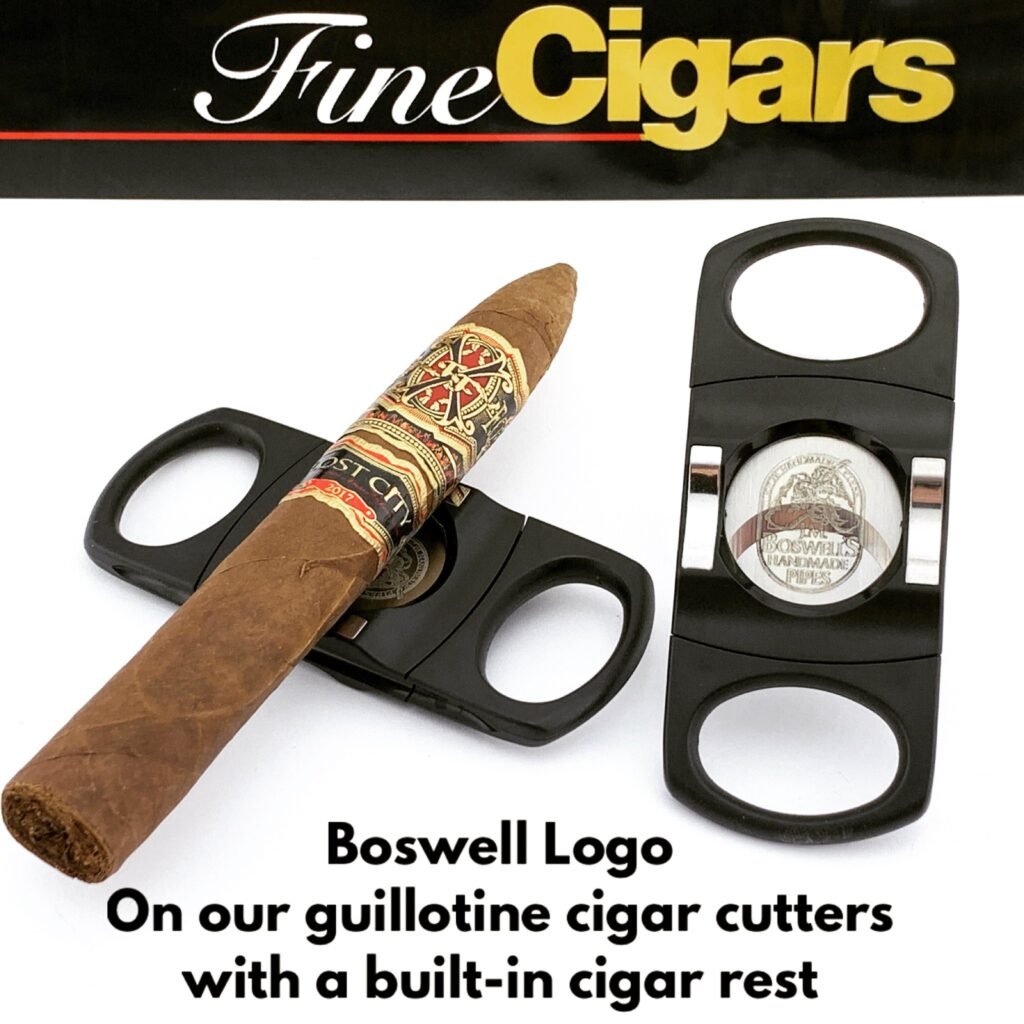 Boswell Logo Guillotine Cigar Cutter with Built-in Cigar Rest