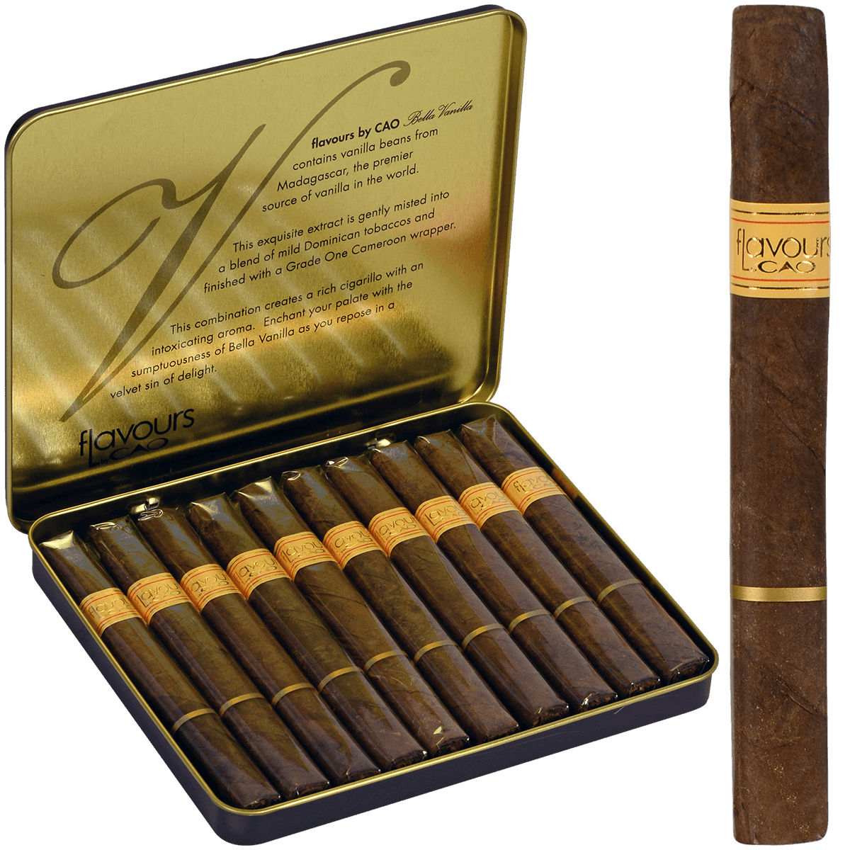 CAO Flavours Bella Vanilla Cigarillos 10 Per Tin