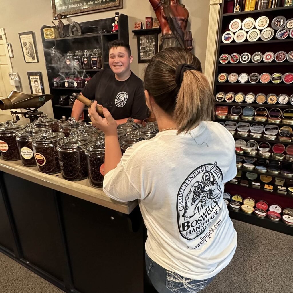 Boswell’s Pipes and Cigars  Custom Logo T-Shirt White