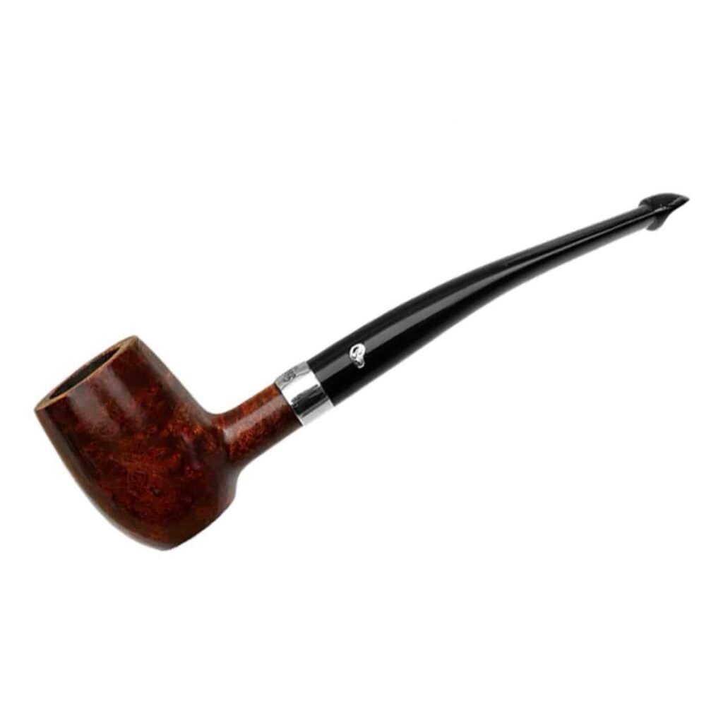 Peterson Pipe:Speciality Smooth Nickel Mounted Barrel P-Lip Tobacco Pipe