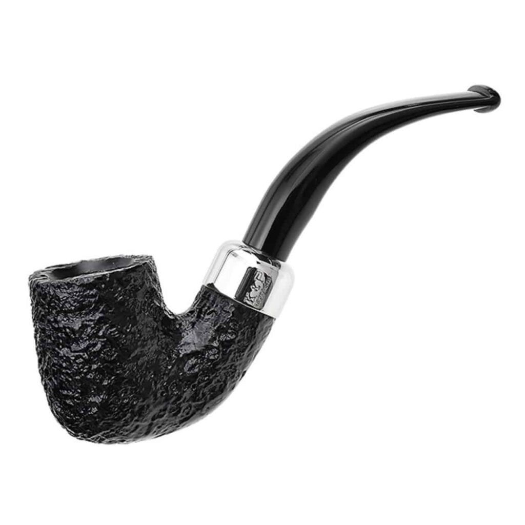 Peterson Pipe: Army Filter Sandblasted (338) Fishtail (9mm) Bent Billiard Tobacco Pipe