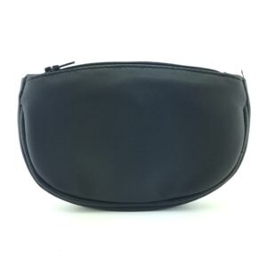Black Zipper Oval Tobacco Pouch 6″