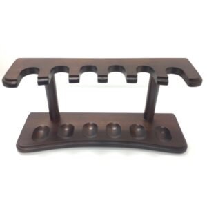 6 Pipe Stand Walnut Finish 6 Pipe Rest