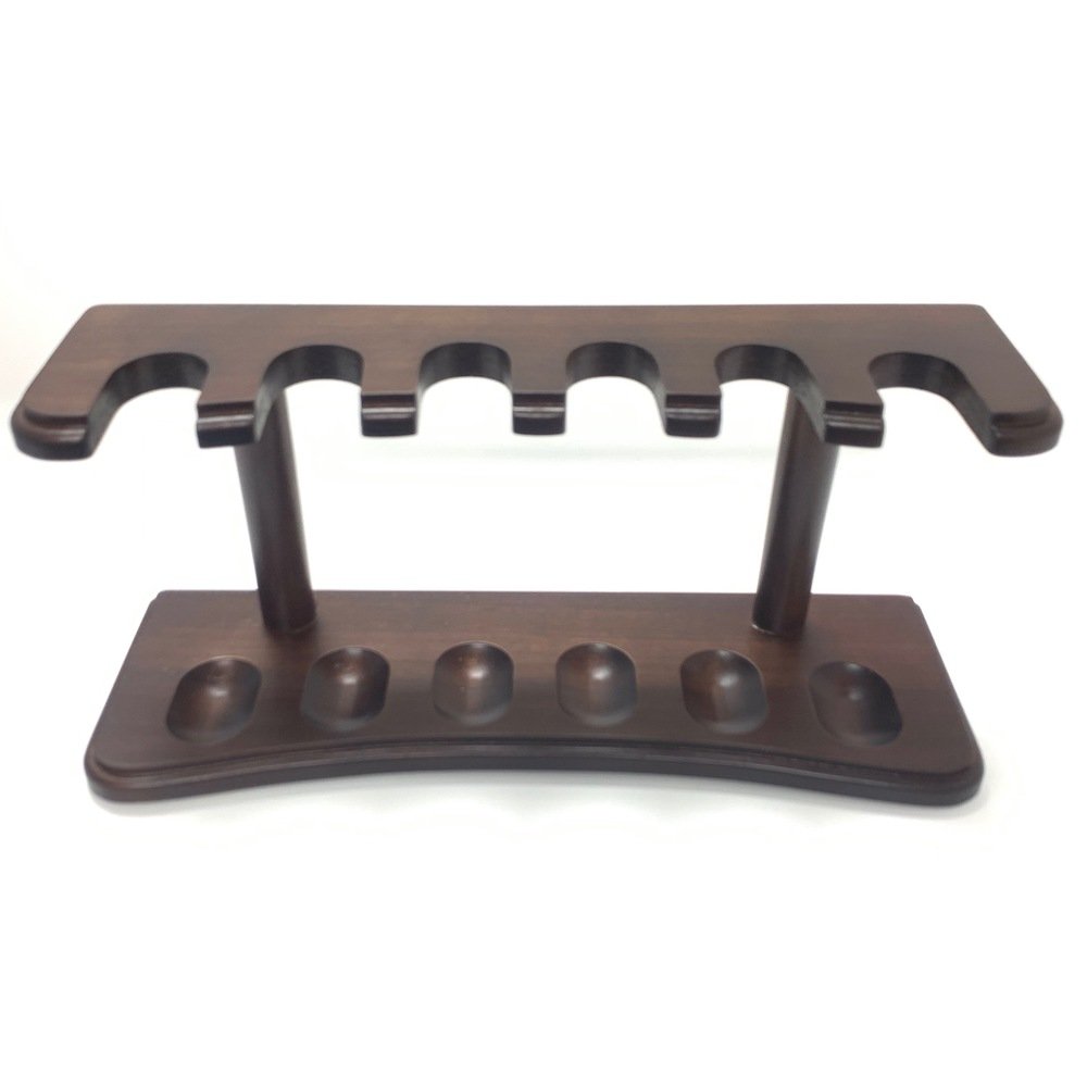 6 Pipe Stand Walnut Finish 6 Pipe Rest