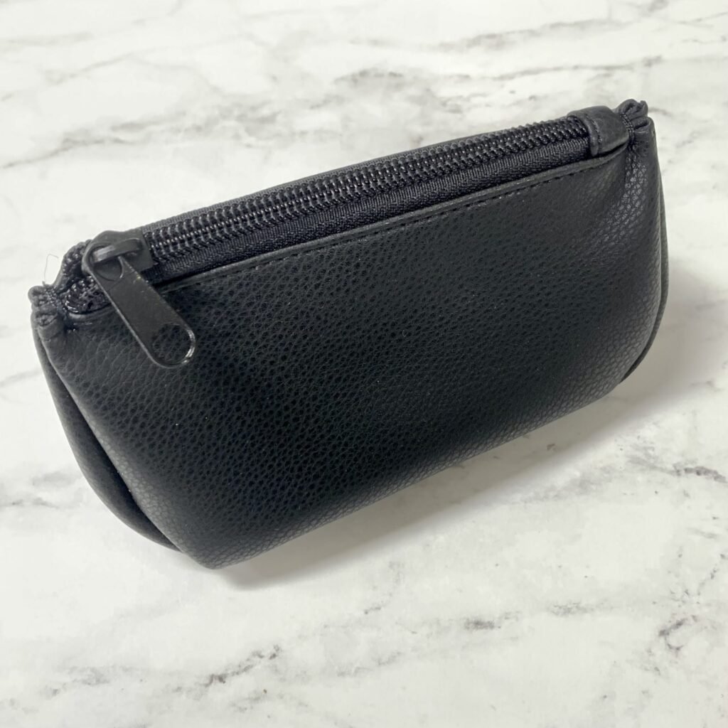 Black Leather Zipper Tobacco Pouch