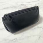 Black Leather Zipper Tobacco Pouch