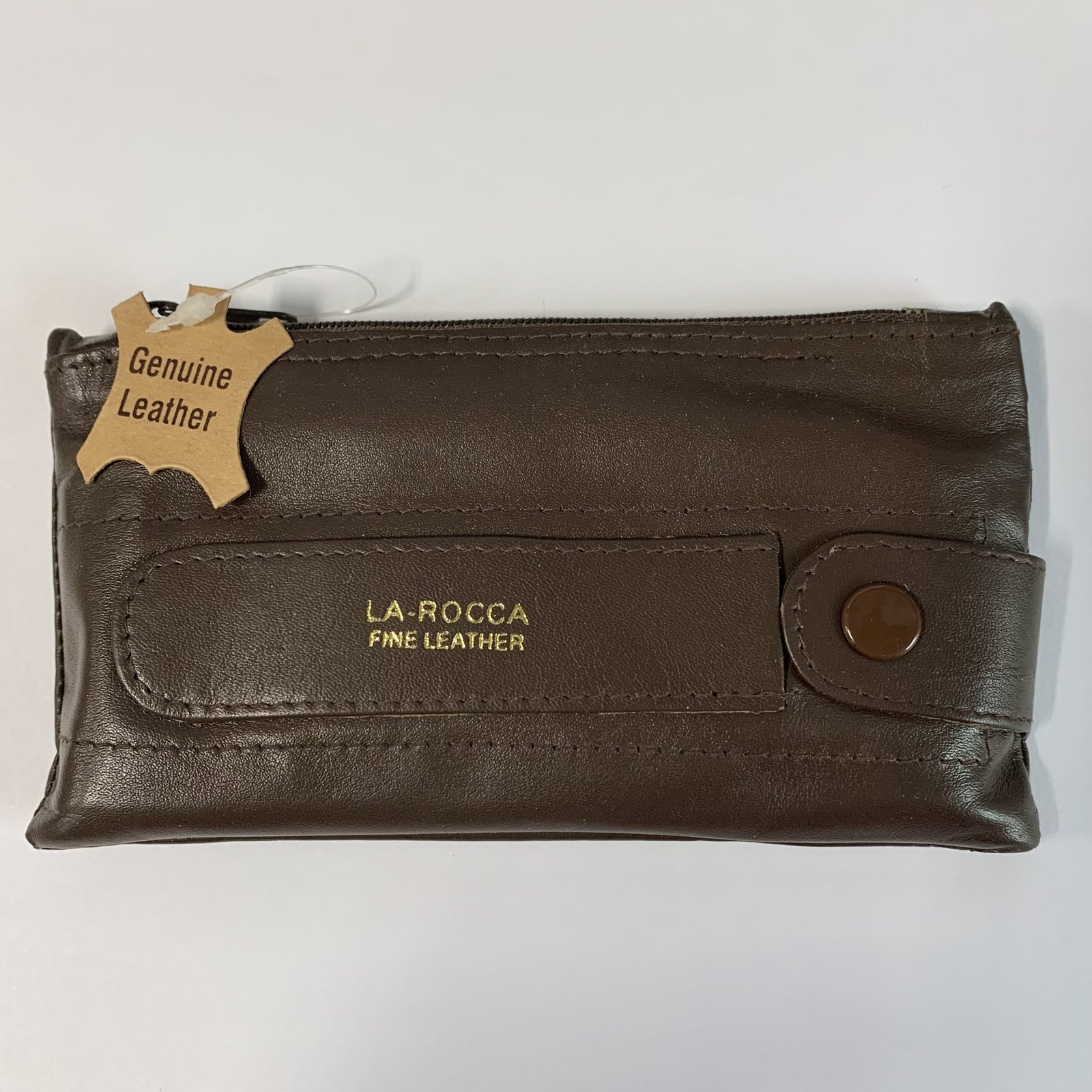 La Rocca Brown 6″ Leather Zip Tobacco Pouch