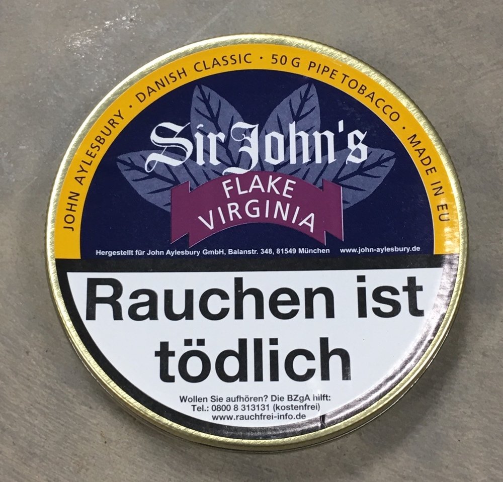 John Aylesbury Sir John’s Flake Virginia 50g Tin - Image 2