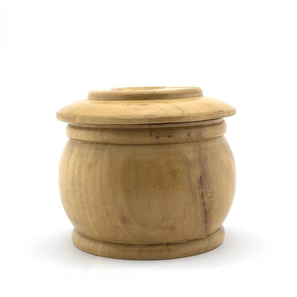 Wooden Tobacco Jar with Pipe Stand Lid