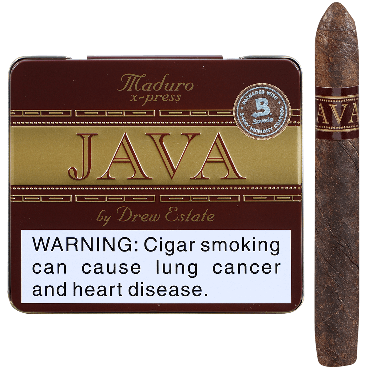 Java Maduro X~press 4 x 32 Cigar Tin