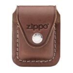 Brown Zippo Lighter Pouch Clip Genuine Leather
