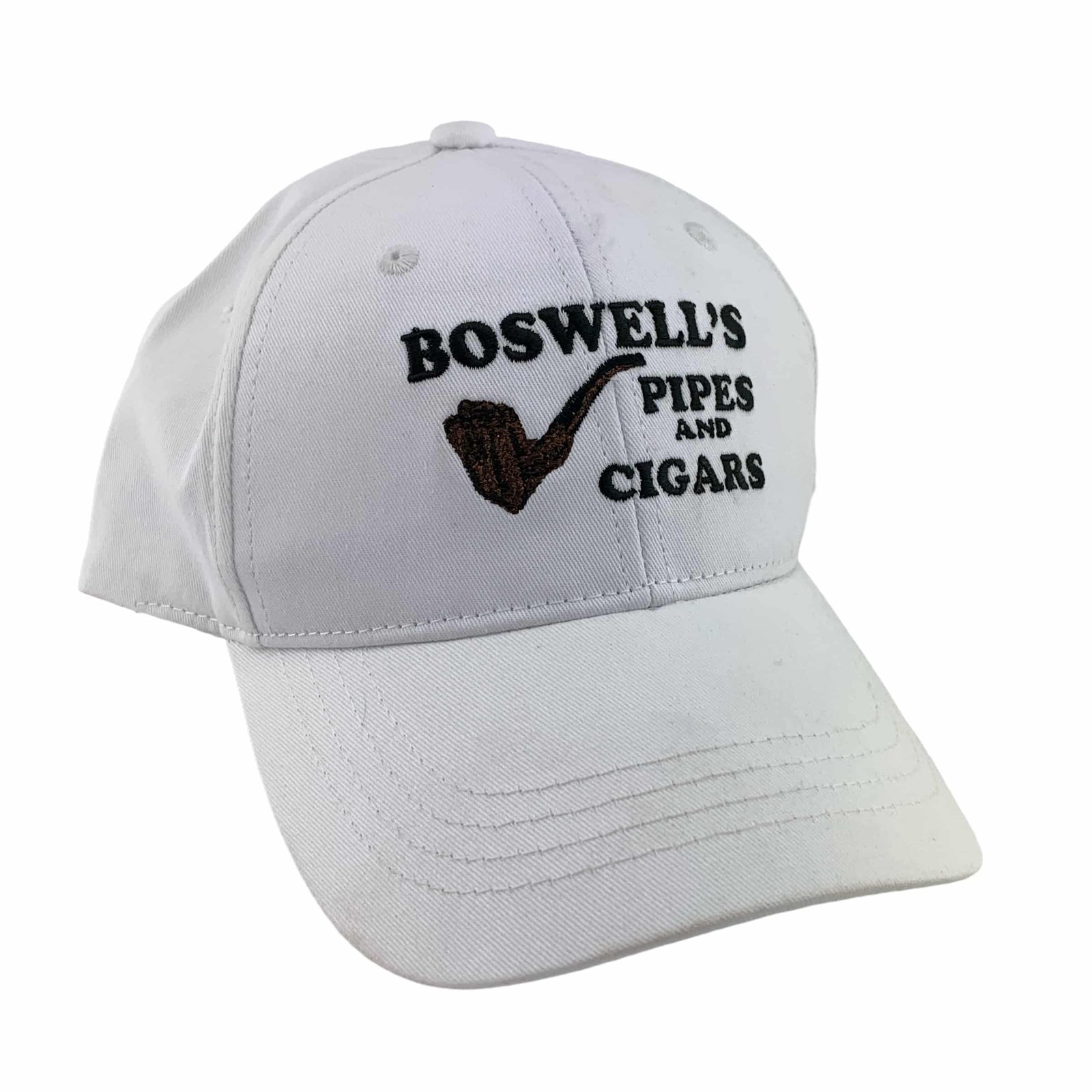 Boswell’s Pipes and Cigars Custom Hat Velcro Strap White - Image 5