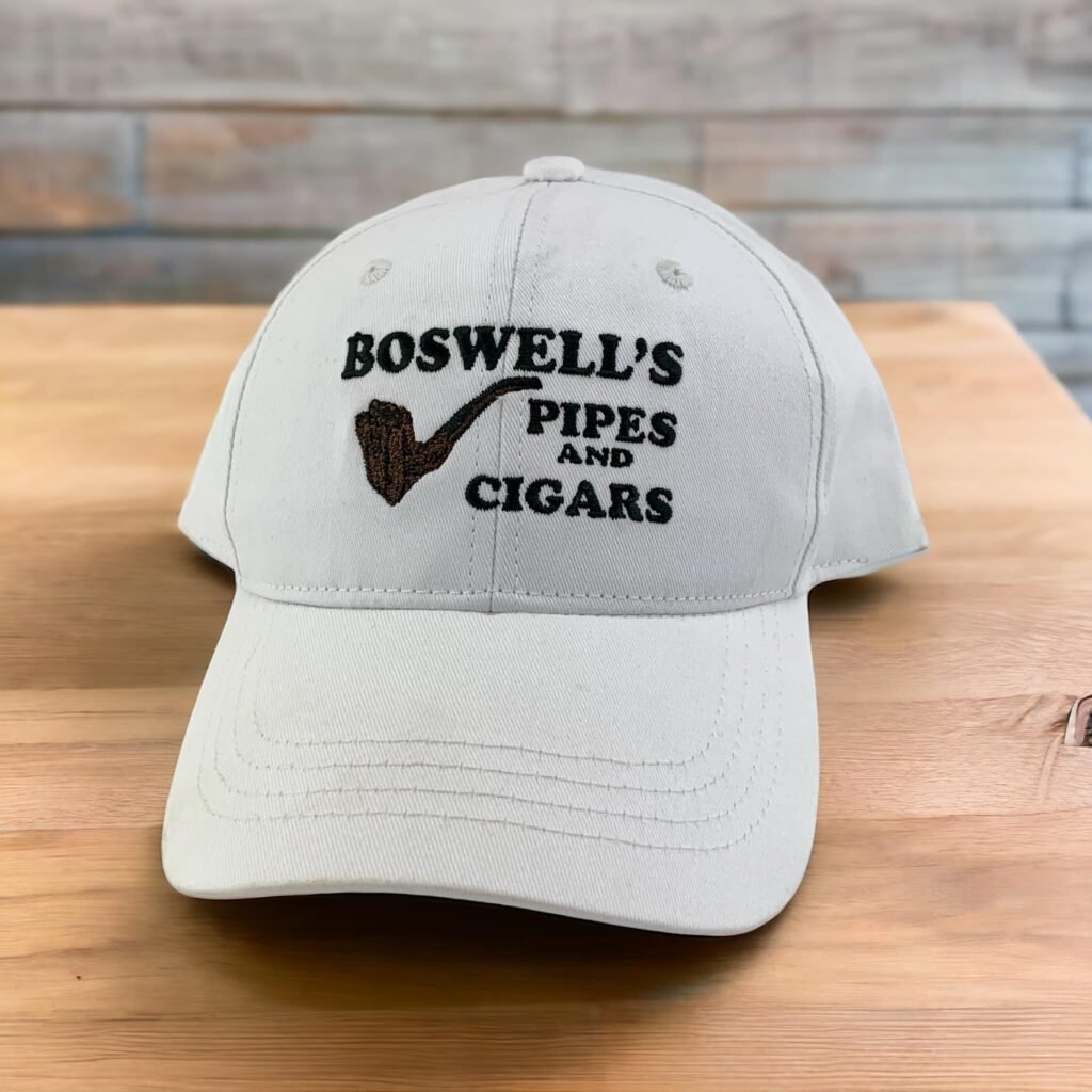 Boswell’s Pipes and Cigars  Custom Hat Velcro Strap White