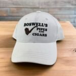 Boswell’s Pipes and Cigars  Custom Hat Velcro Strap White