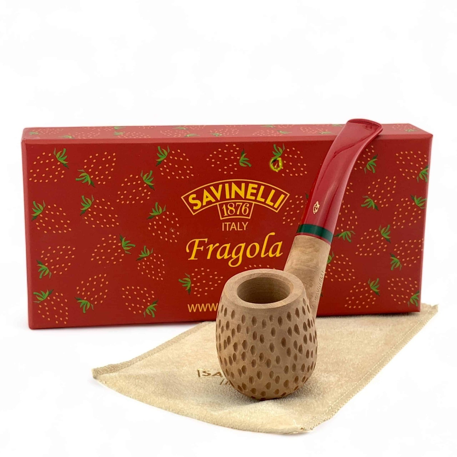 Savinelli Pipe: Fragola Rusticated Natural (602) (6mm) Bent Billiard Pipe - Image 3