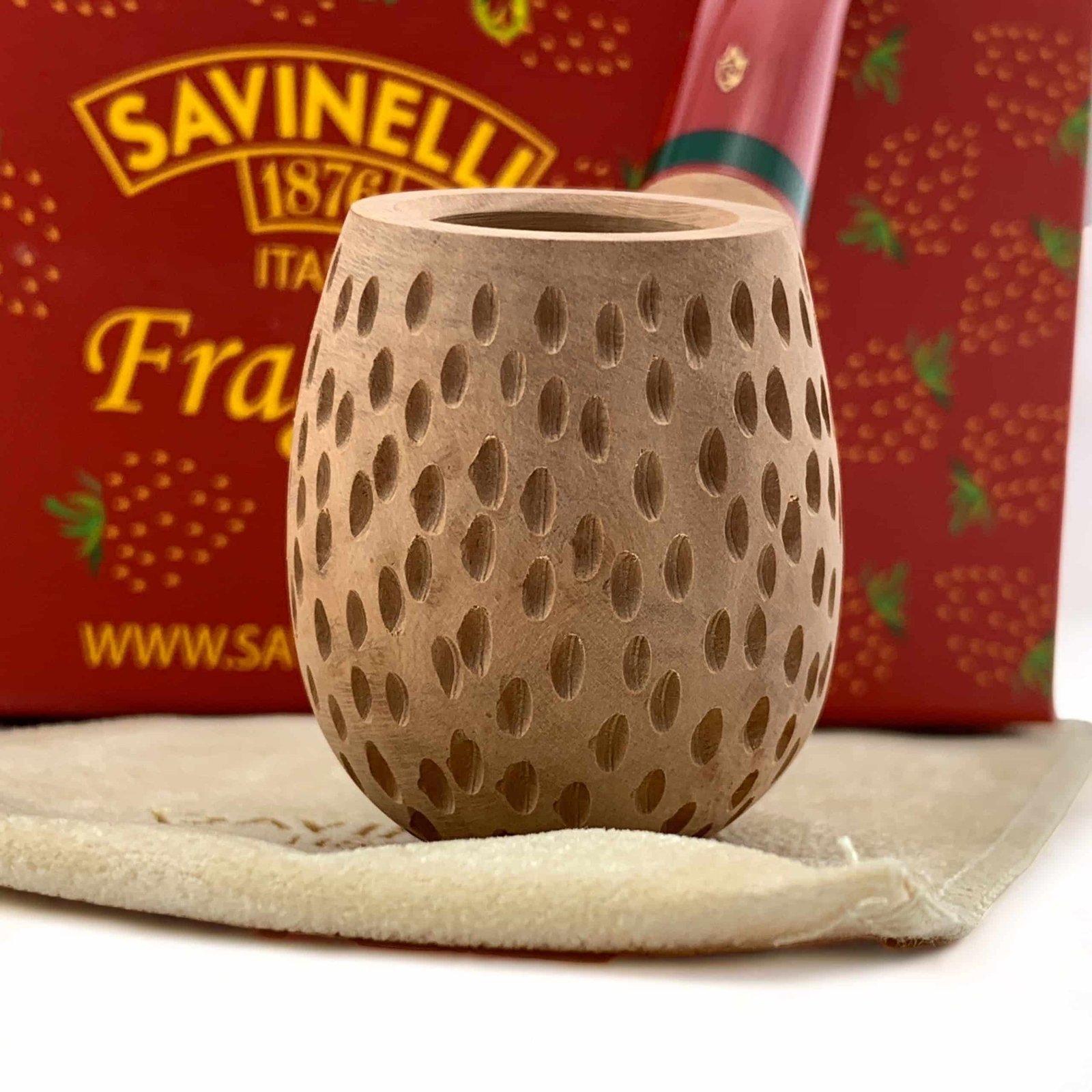 Savinelli Pipe: Fragola Rusticated Natural (602) (6mm) Bent Billiard Pipe - Image 5