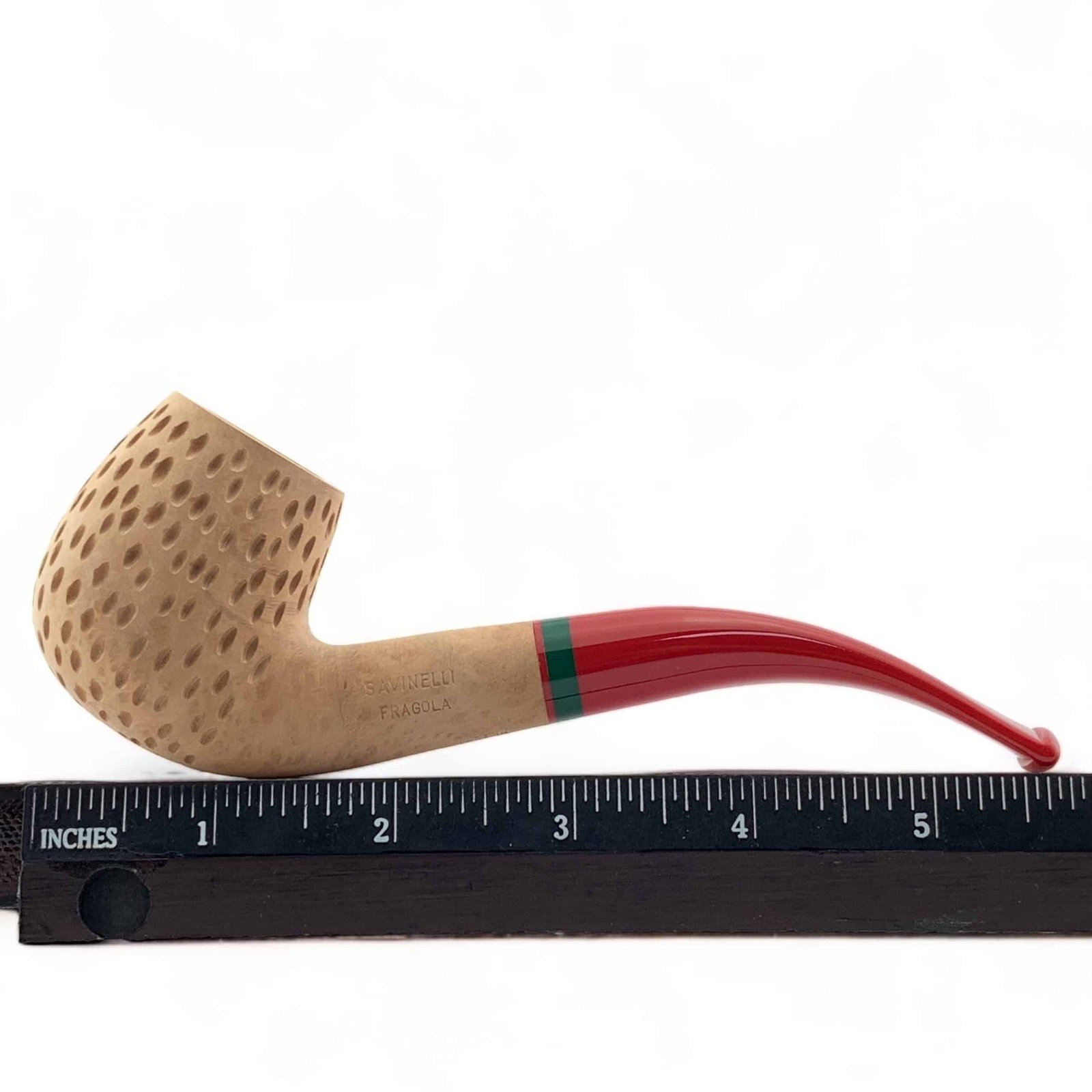 Savinelli Pipe: Fragola Rusticated Natural (602) (6mm) Bent Billiard Pipe - Image 9