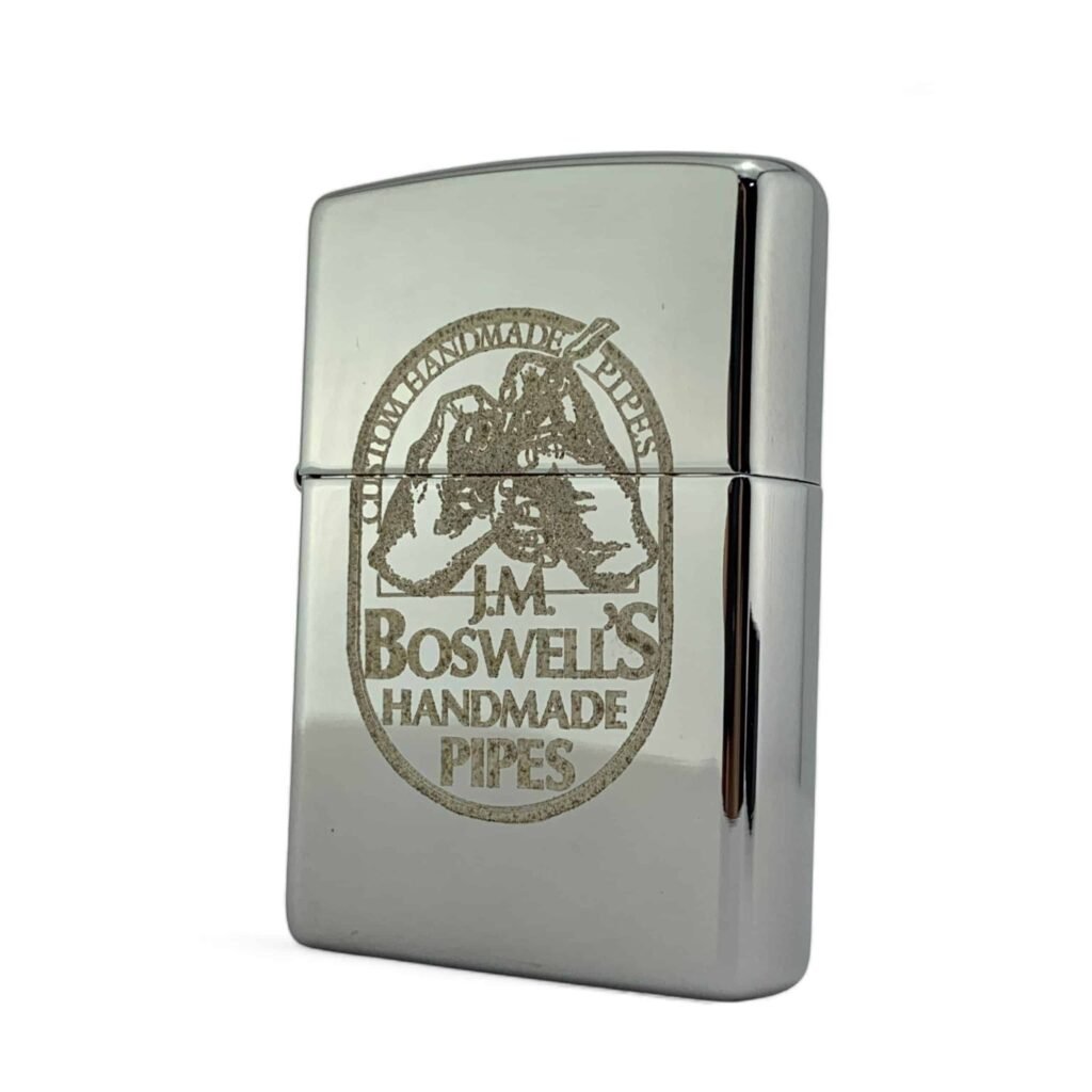 Boswell Logo- Zippo Classic High Polish Chrome Pipe Lighter