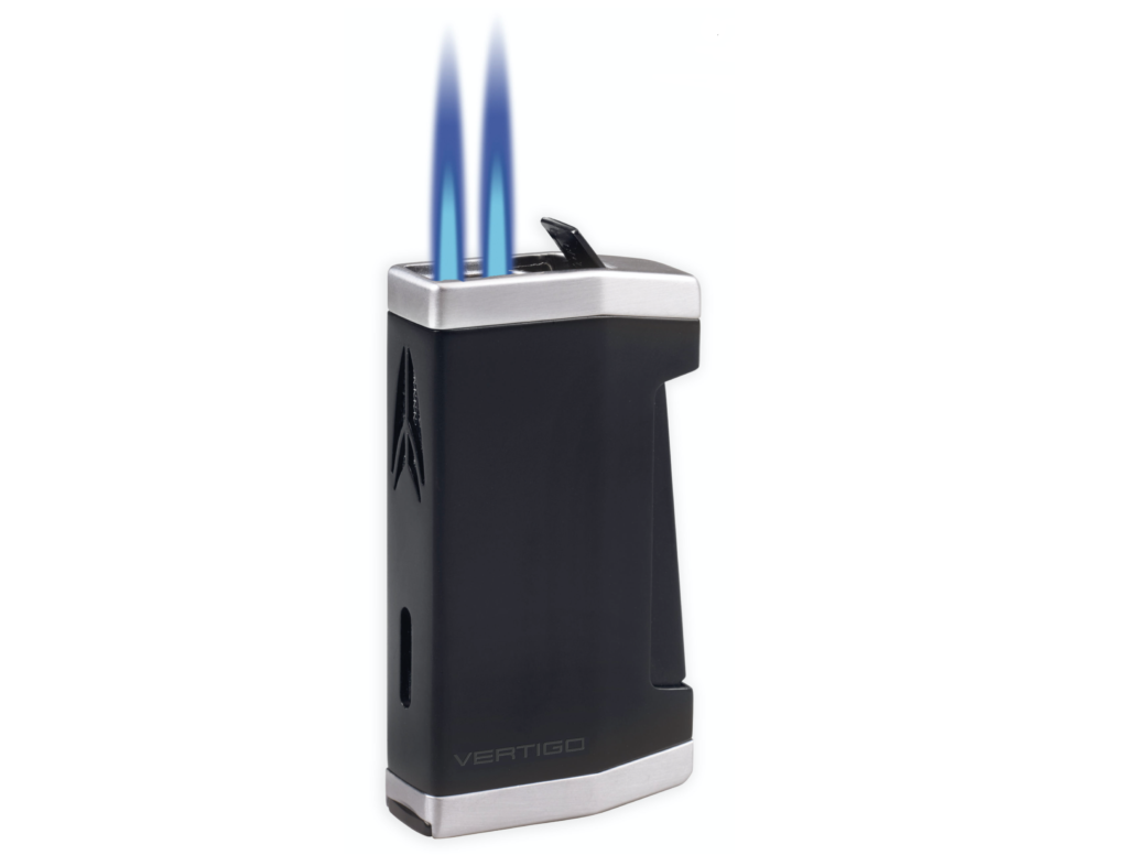 Lotus Vertigo Commissioner Double Flame Vector Cigar Lighter Black