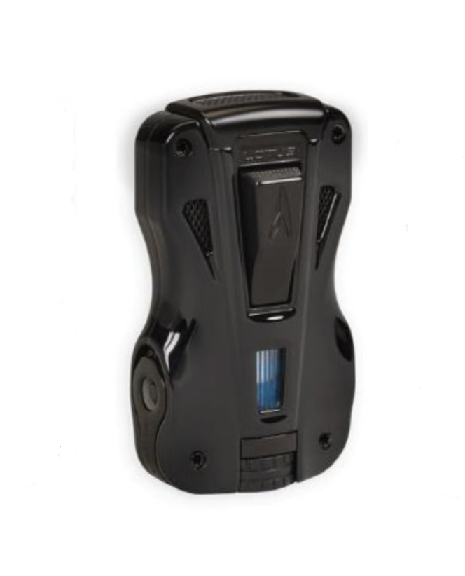 Lotus GT Lighter Duel Torch w/ Cigar Punches Glossy Black & Black Matte