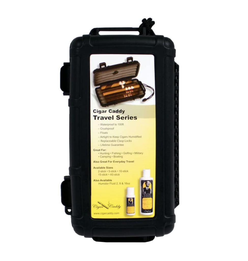 Cigar Caddy Travel Cigar Humidor, Holds 10 Cigars