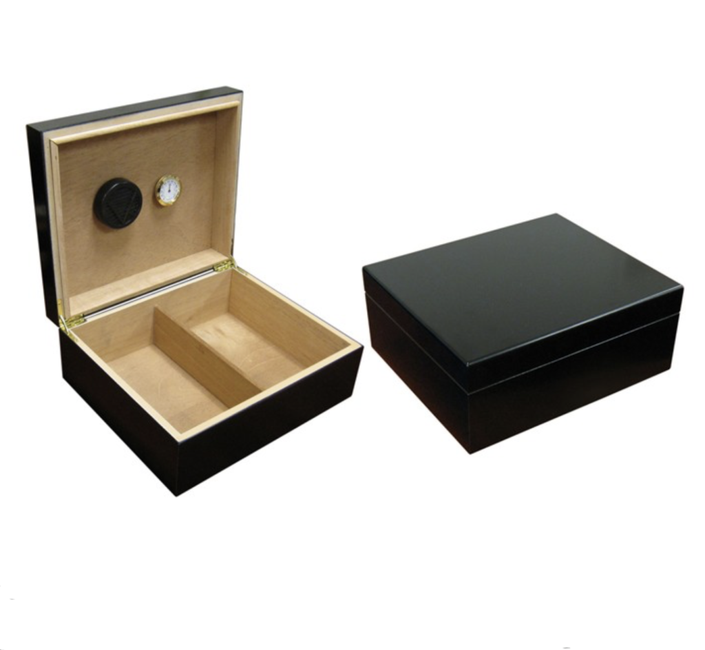 Prestige Import Group Chalet Cigar Humidor Black Finish up to 50 Cigars