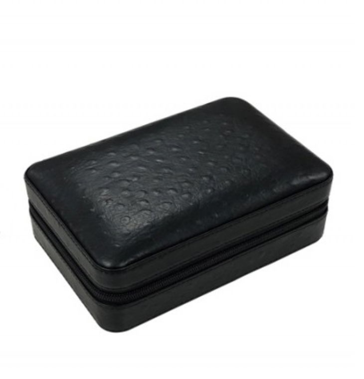 Manhattan Travel Cigar Case Humidor w/ on Board Accessories Black Leather