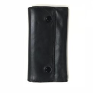 La Rocca Box Snap 5.5″ Black Leather Tobacco Pouch