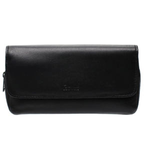 Peterson Classic 2 Pipe Combo Pouch Black Leather