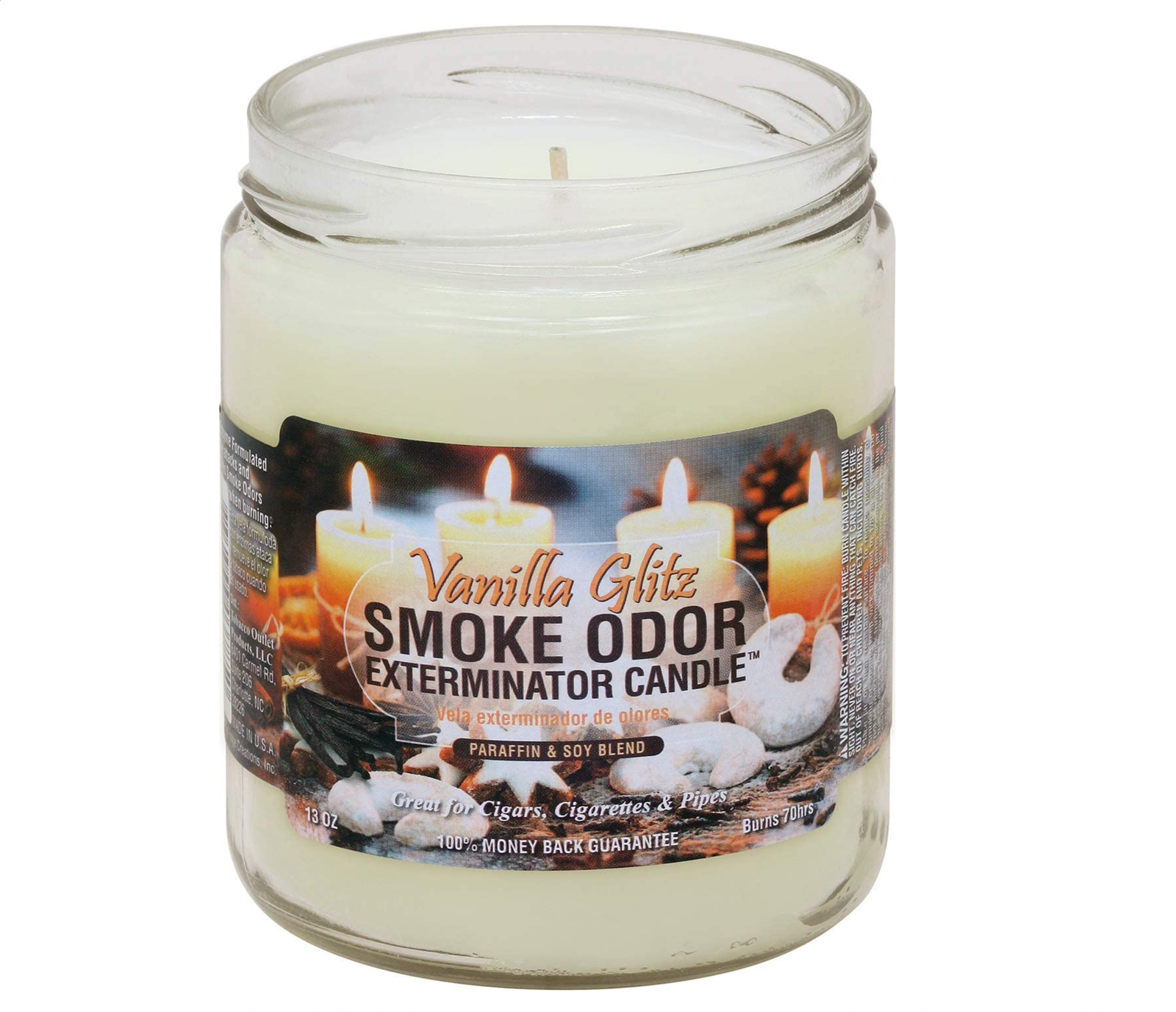 Smoke Odor Exterminator Candle Vanilla Glitz 13oz.