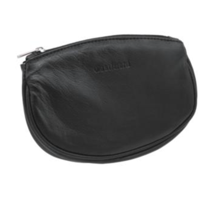 Castleford Black Zipper Oval Tobacco Pouch 6″