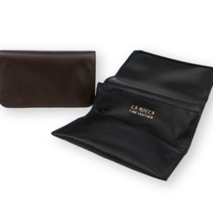 La Rocca Brown 5″ Leather Roll-Up Tobacco Pouch