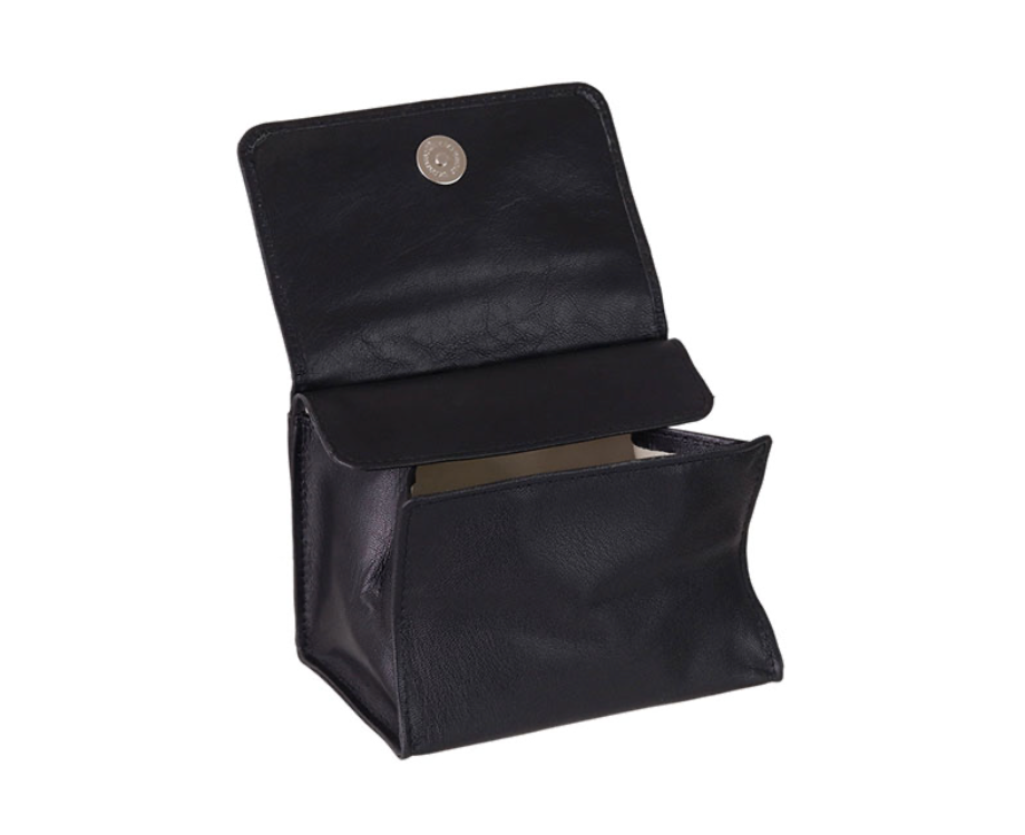 Genuine Leather Box Tobacco Pouch Black - Image 2