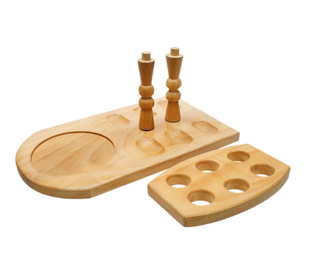 Wooden 6 Pipe Rack with Tobacco Jar - Image 4