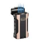 Visol Rhino 2.0 Rose Gold & Black Quad Torch Flame Cigar Lighter