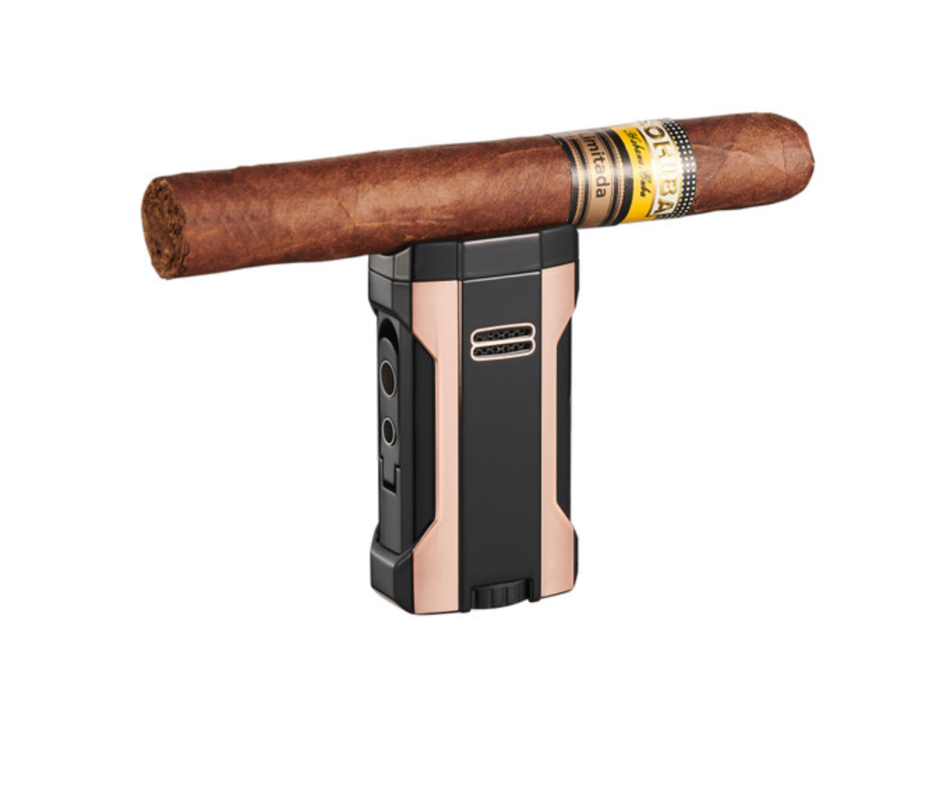 Visol Rhino 2.0 Rose Gold & Black Quad Torch Flame Cigar Lighter - Image 3