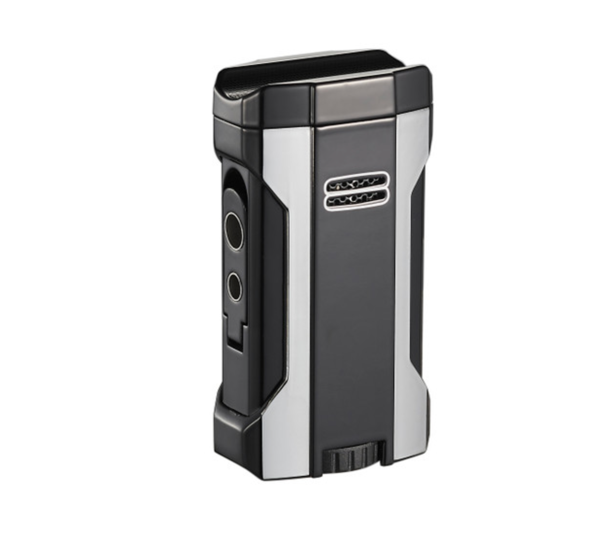 Visol Rhino 2.0 Sliver & Black Quad Torch Flame Cigar Lighter - Image 2