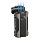 Visol Rhino 2.0 Gunmetal & Black Quad Torch Flame Cigar Lighter