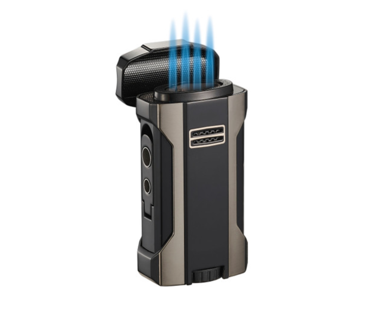 Visol Rhino 2.0 Gunmetal & Black Quad Torch Flame Cigar Lighter