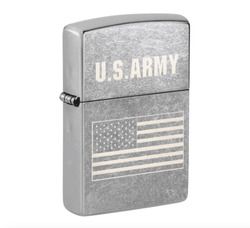 Zippo: Army US Flag Street Chrome Laser Engraved Zippo