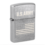 Zippo: Army US Flag Street Chrome Laser Engraved Zippo