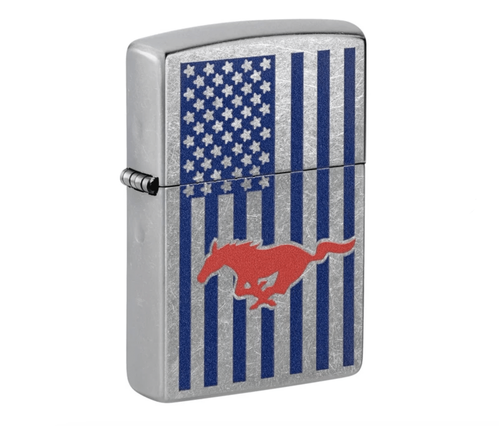 Zippo: Ford Mustang American Flag Street Chrome Pocket Lighter