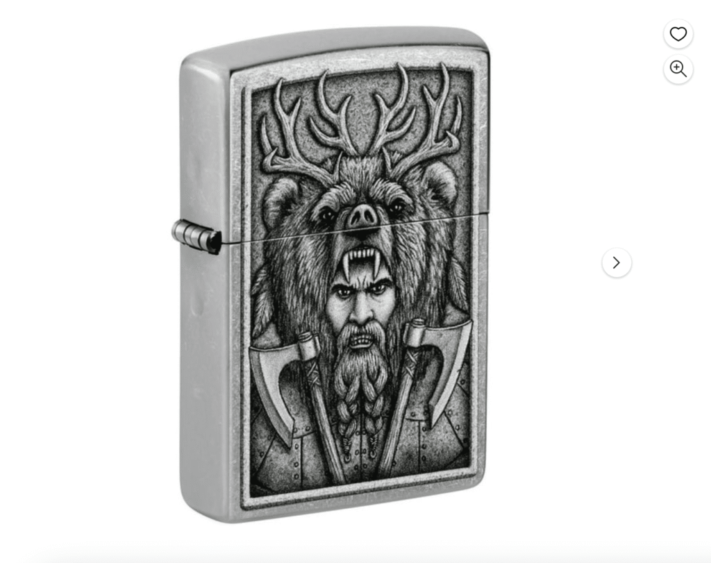 Zippo Lighter: Barbarian Design Street Chrome Pocket Lighter