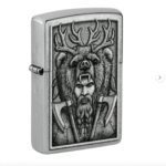 Zippo Lighter: Barbarian Design Street Chrome Pocket Lighter