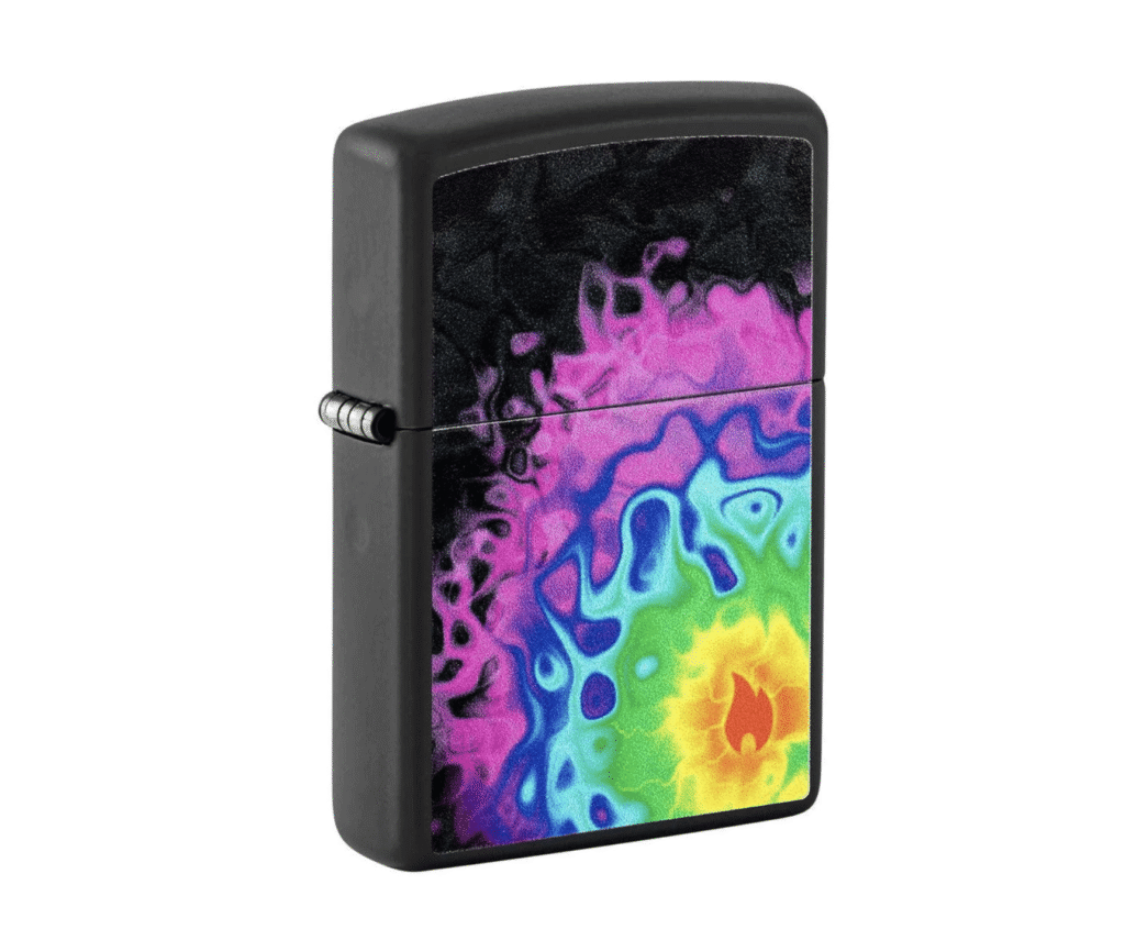 Zippo Lighter: Flame Pattern – Black Matte